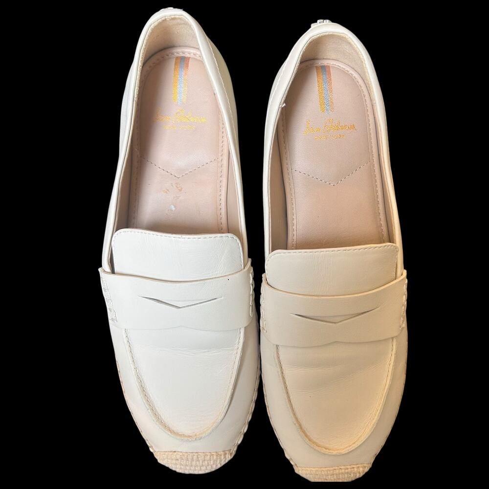 Sam Edelman Loafer Sz 10M Soft Ivory Leather Flat Casual Comfort Shoe Norm-core